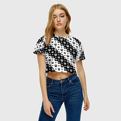 Футболка 3D укороченная женская Следы от Лап, цвет: 3D-принт — фото 2