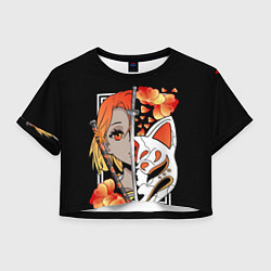 Футболка 3D укороченная женская Samurai girl, цвет: 3D-принт