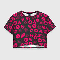 Футболка 3D укороченная женская КРИПТОВАЛЮТЫ CRYPTO КРИПТА НЕОН, цвет: 3D-принт