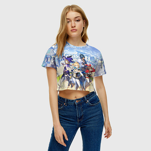Женский топ МИР ТЕВАЙТ ГЕРОИ ГЕНШИН ИМПАКТ / 3D-принт – фото 3