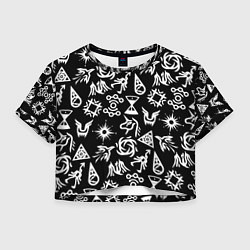 Женский топ EXO BAND SYMBOL PATTERN WHITE K-POP