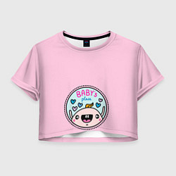 Футболка 3D укороченная женская Babys place, цвет: 3D-принт