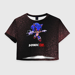Футболка 3D укороченная женская SONIC EXE - Шум, цвет: 3D-принт