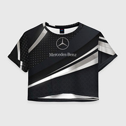 Футболка 3D укороченная женская Mercedes-Benz Sport, цвет: 3D-принт