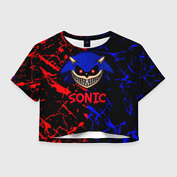 Футболка 3D укороченная женская SONIC EXE DARK SONIC, цвет: 3D-принт