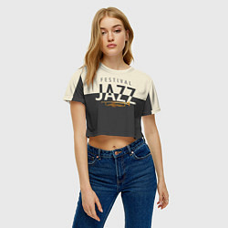 Футболка 3D укороченная женская JAZZ FESTIVAL, цвет: 3D-принт — фото 2