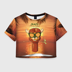 Футболка 3D укороченная женская Pineapple!, цвет: 3D-принт