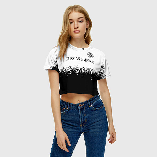 Женский топ RUSSIAN EMPIRE - ГЕРБ Спрей / 3D-принт – фото 3