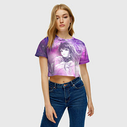 Футболка 3D укороченная женская Райдэн и фейерверки, цвет: 3D-принт — фото 2