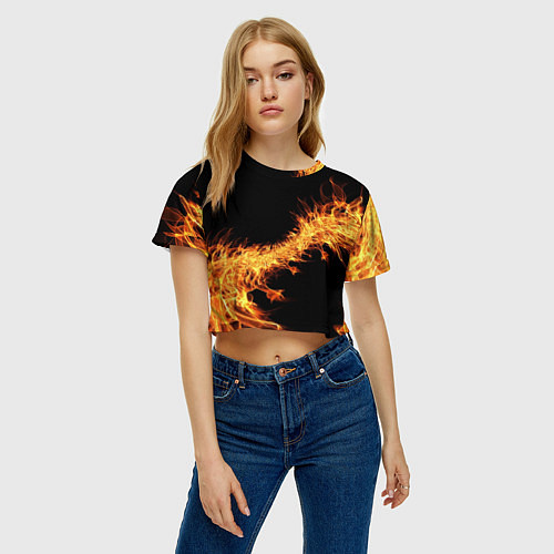 Женский топ Огонь Стихия / 3D-принт – фото 3