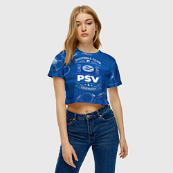 Футболка 3D укороченная женская PSV FC 1, цвет: 3D-принт — фото 2