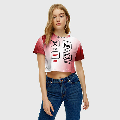 Женский топ Eat Sleep Forza Horizon Repeat / 3D-принт – фото 3