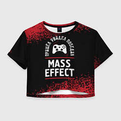 Футболка 3D укороченная женская Mass Effect Пришел, Увидел, Победил, цвет: 3D-принт
