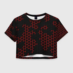 Женский топ НАНОКОСТЮМ Black and Red Hexagon Гексагоны