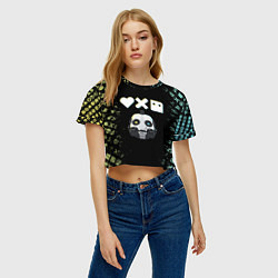 Футболка 3D укороченная женская Love, Death and Robots Pattern, цвет: 3D-принт — фото 2