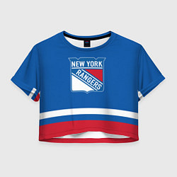 Футболка 3D укороченная женская New York Rangers Панарин, цвет: 3D-принт