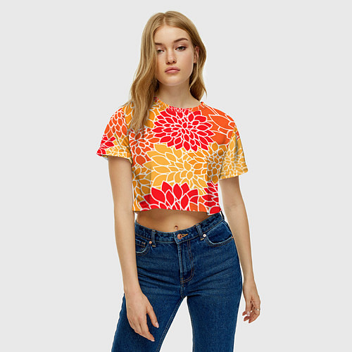 Женский топ Летний цветочный паттерн / 3D-принт – фото 3