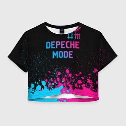 Футболка 3D укороченная женская Depeche Mode Neon Gradient, цвет: 3D-принт