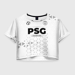 Футболка 3D укороченная женская PSG Champions Униформа, цвет: 3D-принт