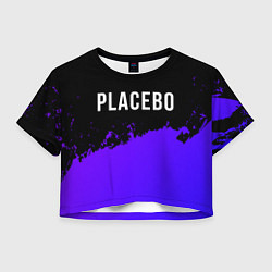 Футболка 3D укороченная женская Placebo Purple Grunge, цвет: 3D-принт