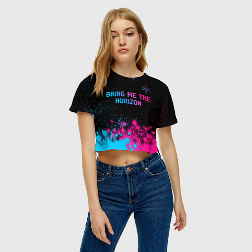 Женский топ Bring Me the Horizon Neon Gradient / 3D-принт – фото 3