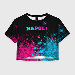 Футболка 3D укороченная женская Napoli Neon Gradient, цвет: 3D-принт