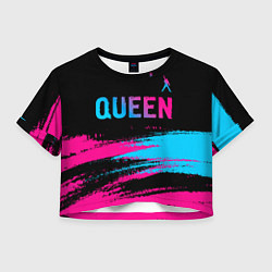 Футболка 3D укороченная женская Queen Neon Gradient, цвет: 3D-принт