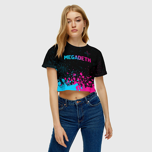 Женский топ Megadeth - neon gradient / 3D-принт – фото 3