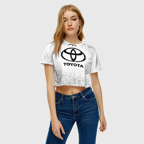 Женский топ Toyota с потертостями на светлом фоне / 3D-принт – фото 3