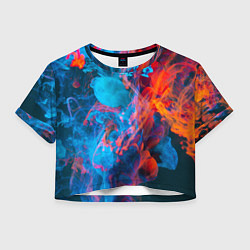Женский топ Абстрактное переплетение оранжевой и синей красок