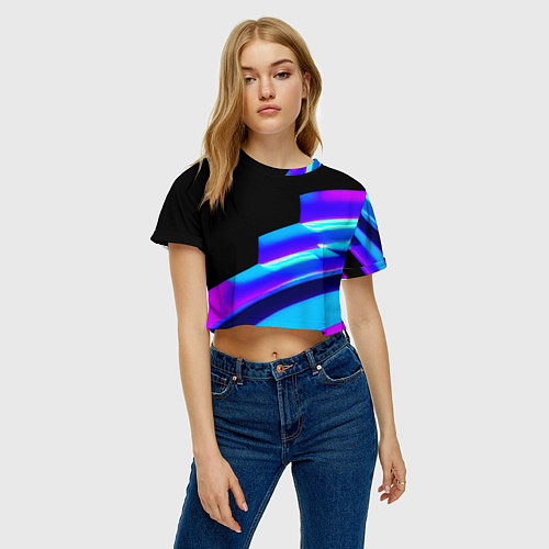 Женский топ Яркие неоновые линии / 3D-принт – фото 3