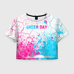 Женский топ Green Day neon gradient style: символ сверху