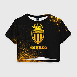 Футболка 3D укороченная женская Monaco - gold gradient, цвет: 3D-принт