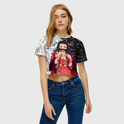 Футболка 3D укороченная женская Незуко - Клинок рассекающий демонов, цвет: 3D-принт — фото 2