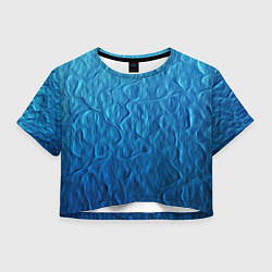 Футболка 3D укороченная женская Волновой паттерн, цвет: 3D-принт