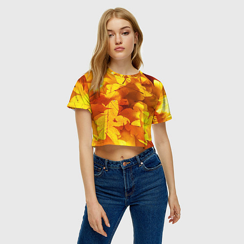 Женский топ Осенние золотые листья / 3D-принт – фото 3