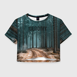 Футболка 3D укороченная женская Мрачный Лес GLOOMY, цвет: 3D-принт