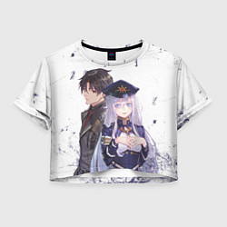 Футболка 3D укороченная женская Синъэй и Владилена - 86, цвет: 3D-принт