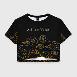 Футболка 3D укороченная женская A Silent Voice anime clouds, цвет: 3D-принт