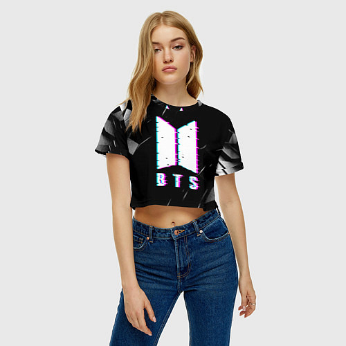Женский топ BTS - Неоновый логотип / 3D-принт – фото 3