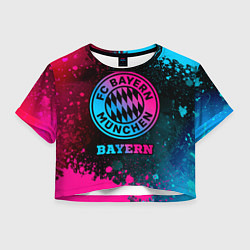 Футболка 3D укороченная женская Bayern - neon gradient, цвет: 3D-принт