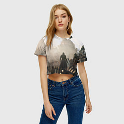 Футболка 3D укороченная женская Революция ассасинов, цвет: 3D-принт — фото 2