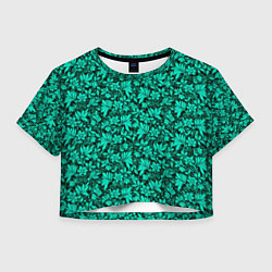 Футболка 3D укороченная женская Colorful floral pattern, цвет: 3D-принт