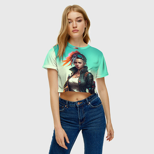 Женский топ Girl art Cyberpunk / 3D-принт – фото 3
