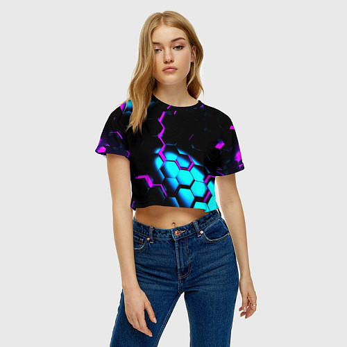 Женский топ Неоновая броня fortnite / 3D-принт – фото 3