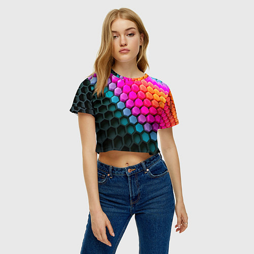 Женский топ Шейповые грани / 3D-принт – фото 3