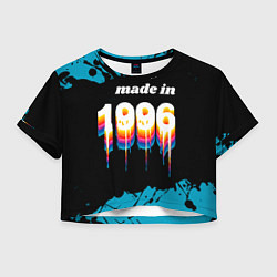 Футболка 3D укороченная женская Made in 1996: liquid art, цвет: 3D-принт