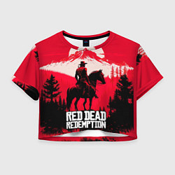 Футболка 3D укороченная женская Red Dead Redemption, mountain, цвет: 3D-принт