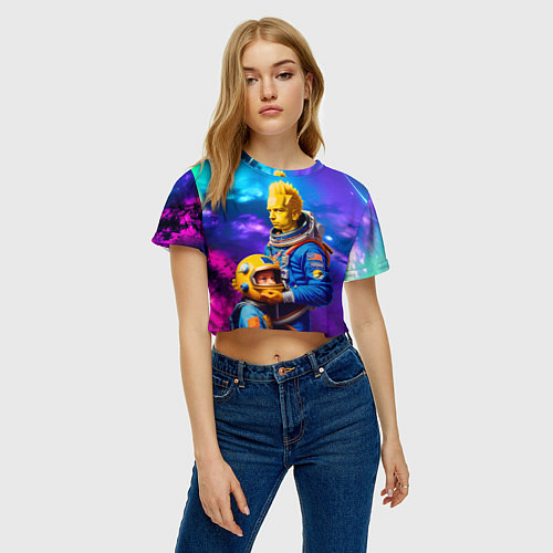 Женский топ Bart Simpson and Maggie in space - neural network / 3D-принт – фото 3