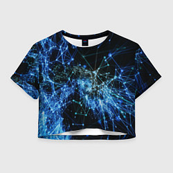 Футболка 3D укороченная женская Нейронные цепочки Midjourney, цвет: 3D-принт